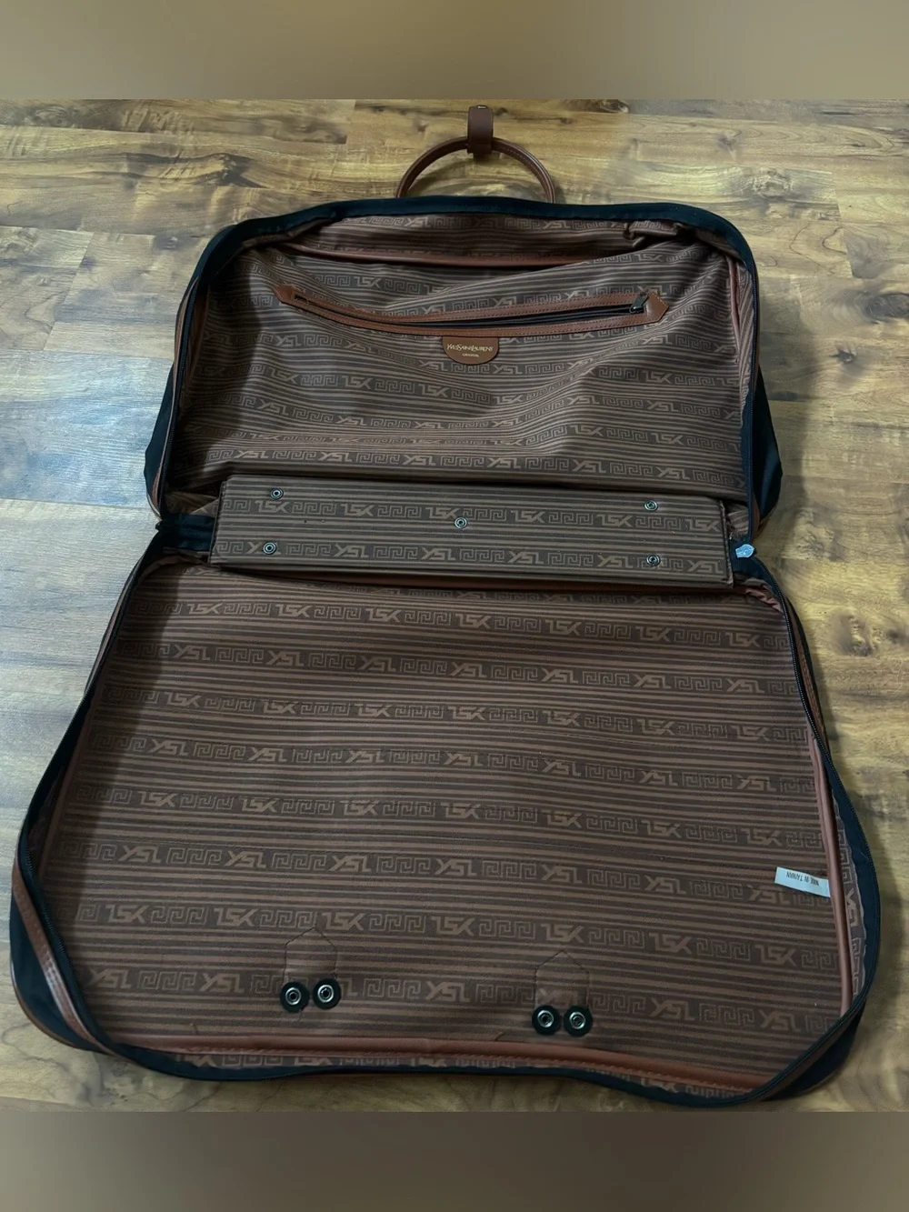 Vintage Yves Saint Laurent YSL Original Travel Duffle Bag Weekender Black Brown
